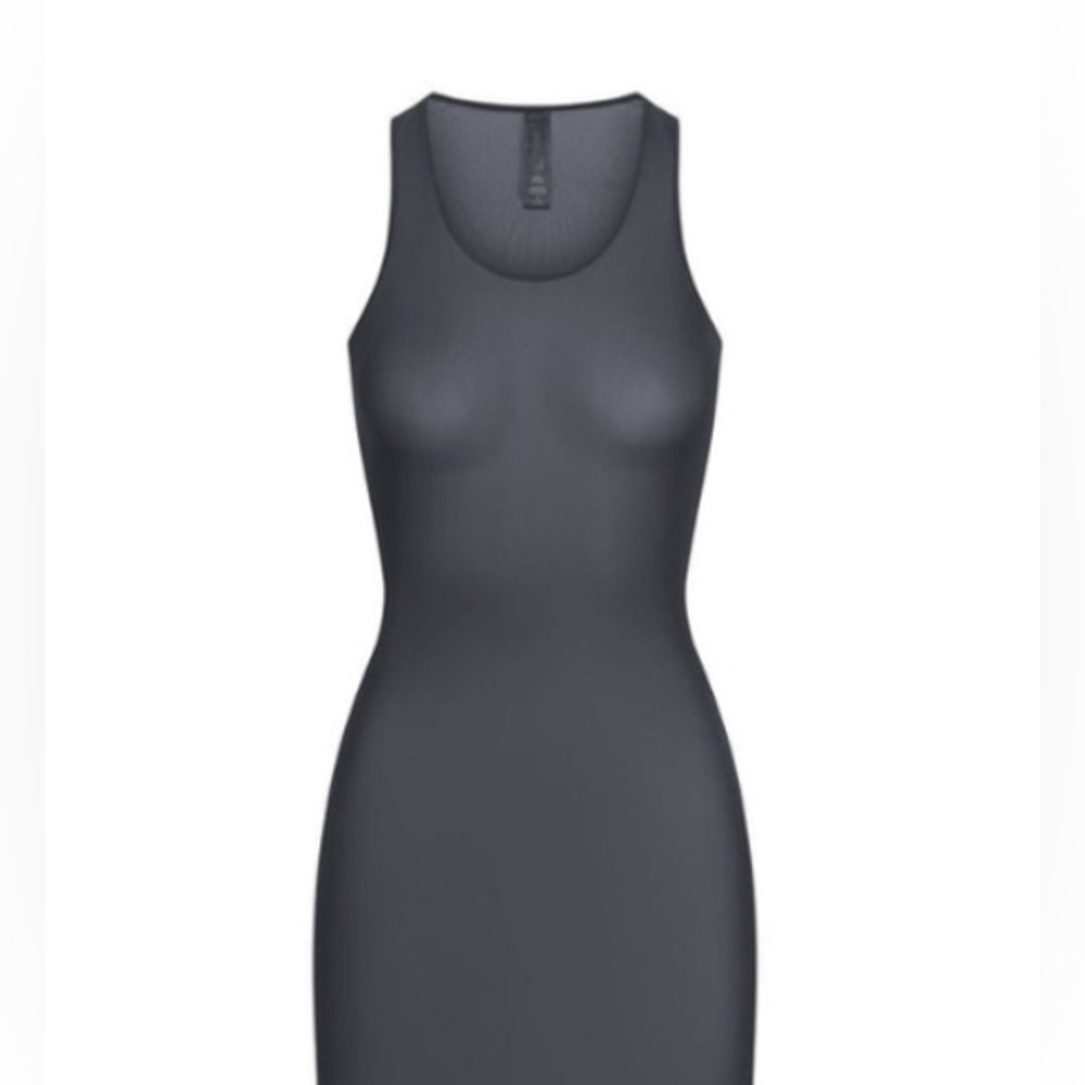Skims Gray Mesh Mini Dress and Coverup with High Neckline #summer #vacation
